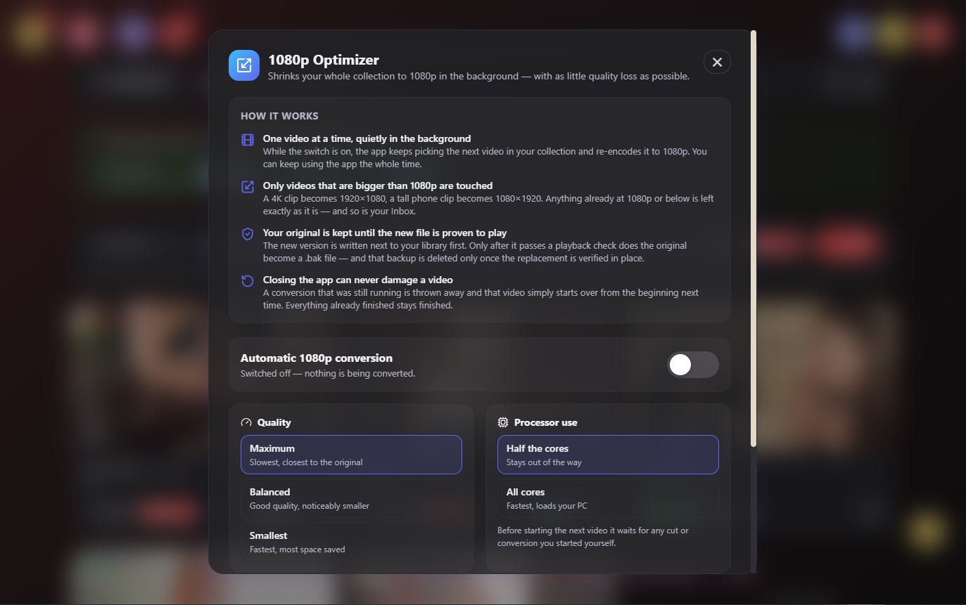 1080p Optimizer settings